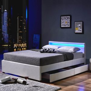 Home Deluxe LED Bett Nube mit Schubladen und Matratze