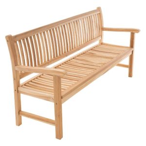 VCM 3-Sitzer Gartenbank Parkbank hochwertig massiv Teak Holz natur 180 cm