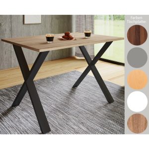 VCM Premium Holz Esstisch Küchentisch Speisetisch Tisch Xona X Schwarz