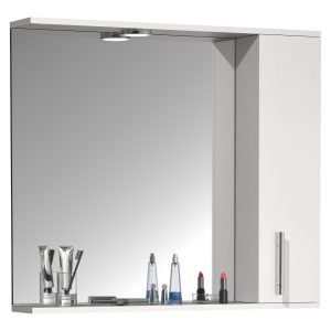 VCM Badspiegel Wandspiegel 75 cm Hängespiegel Spiegelschrank Badezimmer Drehtür Beleuchtung Lisalo XL