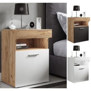 VCM Nachtschrank Beistelltisch Schublade Konsole Boxspring Nachttisch Slepal L