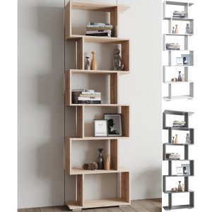 VCM Holz Raumteiler Stand Regal Bücherregal Deko Bücher 6 Fächer Standregal Palusa L