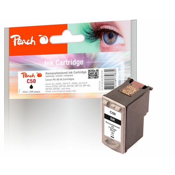 Peach C50BK Druckkopf XL bk ersetzt Canon PG-50BK