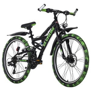 KS Cycling Kinder-Mountainbike ATB Fully 24'' Crusher schwarz-grün
