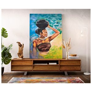Gemälde Africa Mehrfarbig 100x140 cm Acryl auf Leinwand