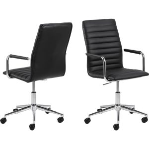 Wips Leder Bürostuhl schwarz Computerstuhl Chefsessel Schreibtischstuhl Sessel