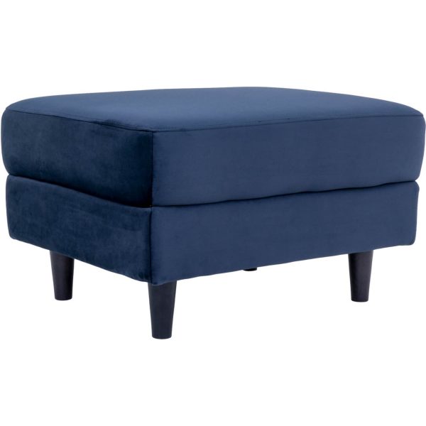 Bologna Pouf Velour blau Hocker Sitzpuff Sitzhocker Sitzpouf Bodenkissen Schemel