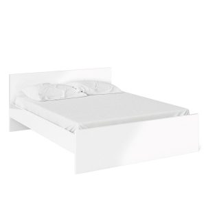 Nada Bett Doppelbett Box Matratze 160x200cm weiss Hochglanz Ehebett Schlafzimmer