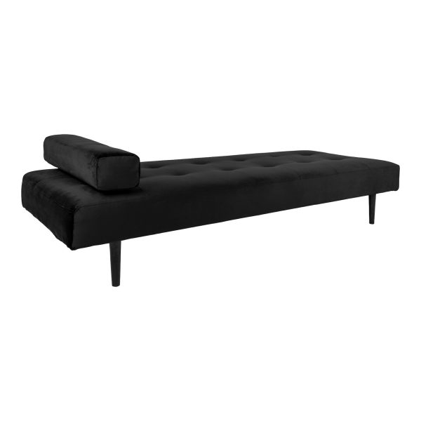 Tagesbett 80x200 Gästebett Schlafsofa Bettsofa Einzelbett Bett Velours schwarz