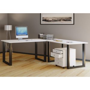 Eckschreibtisch Computer Schreibtisch Arbeitstisch PC Tisch Bürotisch weiß