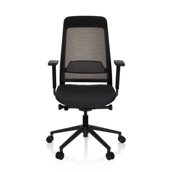 Profi Bürostuhl CHIARO T1 BLACK Stoff/Netzstoff mit Armlehnen (höhenverstellbar) hjh OFFICE