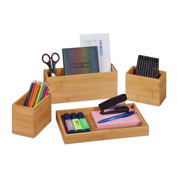 relaxdays Schreibtisch Organizer Set