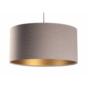 Hängeleuchte Chone Polsterstoff beige & gold matt Ø 40 cm 11058