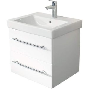 Badmöbel inkl. Villeroy & Boch Waschbecken Subway 2.0 55cm weiß hochglanz