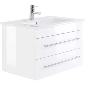 Badmöbel inkl. Villeroy & Boch Waschbecken Venticello 80cm weiß hochglanz