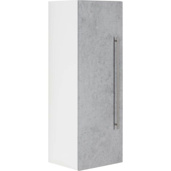 Posseik Hochschrank VIVA 100cm Weiß-Beton Badmöbel Badschrank Badezimmer Schrank