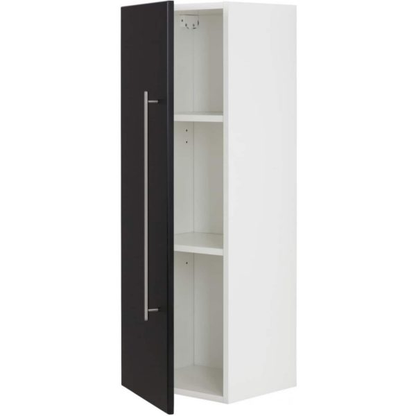 Posseik Hochschrank VIVA 100cm Weiß-Schwarz Badmöbel Badezimmer Badschrank