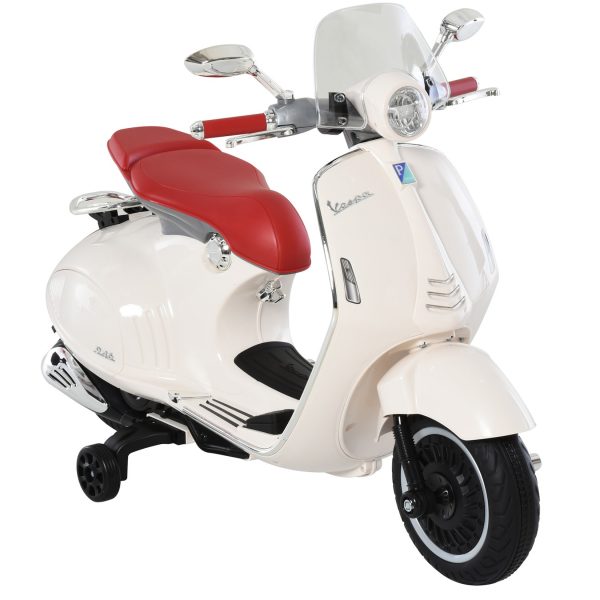 HOMCOM Elektrisches Kindermotorrad als Vespa 108 x 49 x 75 cm (LxBxH)   Elektromotorrrad Kinderfahrzeug Elektrospielzeug