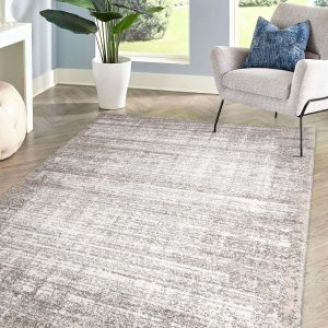 HOMCOM Kurzflorteppich mit meliertem Muster beige 140 x 67 x 1 cm   kurzflorteppich webteppich wohnzimmerteppich schlafzimmerteppich