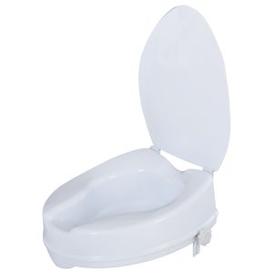 HOMCOM Toilettensitzerhöhung mit Deckel weiß 35 x 40 x 16 cm (BxTxH)   WC Erhöhung WC-Sitz für Senioren Toilettenaufsatz
