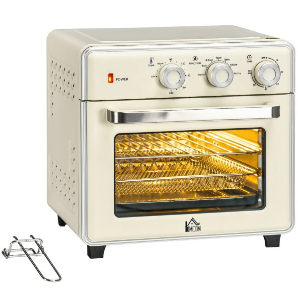 HOMCOM Minibackofen mit Backblech weiß 36L x 37