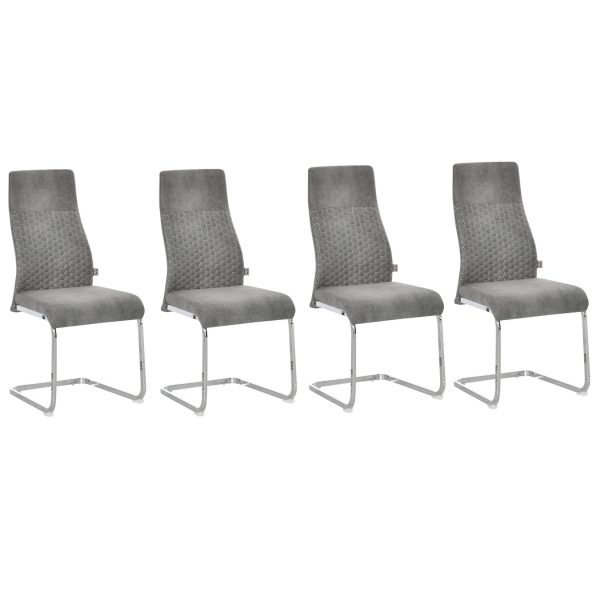 HOMCOM Esszimmerstühle 4er-Set grau 45B x 61T x 98H cm   Esszimmerstühle 4er Set Küchenstuhl Stuhl Küche Esszimmer