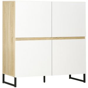 HOMCOM Sideboard mit Kippschutz weiß