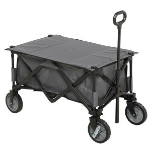 Outsunny Bollerwagen mit Seitentaschen grau 108L x 55B x 93H cm   bollerwagen handwagen transportwagen