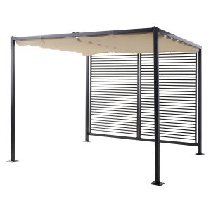 Outsunny Pergola mit verstellbarem Stoffdach schwarz