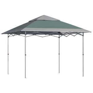 Outsunny Pop-Up-Pavillon zusammenfaltbar 350 x 350 x 268 cm (L x B x H)   Gartenpavillon Faltpavillon Partyzelt Gartenzelt