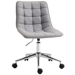 HOMCOM Bürostuhl ergonomisch grau 60 x 60 x 80-90 cm (BxTxH)   Schreibtischstuhl Drehstuhl Loungesessel Bürostuhl Sessel