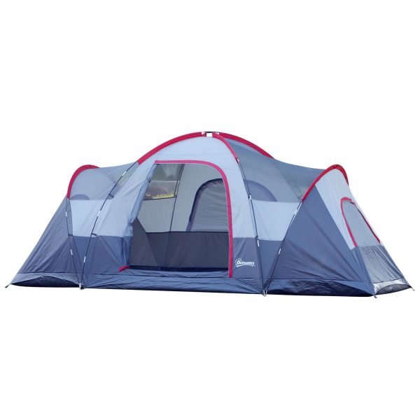 Outsunny Tunnelzelt für 5-6 Personen dunkelgrau/hellgrau 455 x 230 x 180 cm (LxBxH)   Campingzelt Multifunktionszelt Sonnenschutz Zelt