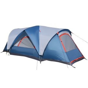 Outsunny Campingzelt mit 2 Türe blau 475L x 207B x 150H cm   campingzelt für 4 personen tunnelzelt gruppenzelt mit tragetasche