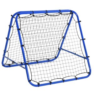 HOMCOM Baseball Rebounder faltbar blau 100 x 95 x 90 cm (BxTxH)   Kickback Tor Rückprallwand Trainingsnetz Baseball Tor