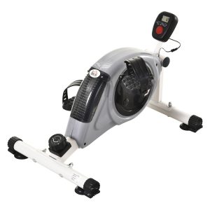 HOMCOM Heimtrainer mit LCD-Display grau 40 x 62 x 38 cm (LxBxH)   Rollentrainer Mini Bike Pedaltrainer Trainingsgestell
