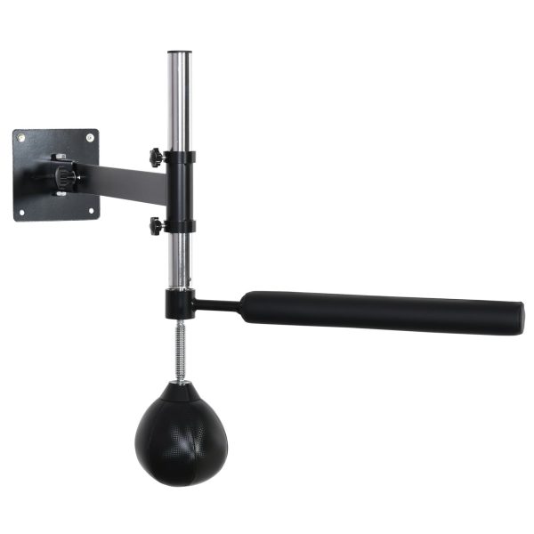 HOMCOM Speedboxen-Trainer mit Reflexstange schwarz 79L x 72B x 20H cm   boxgestell  spinning bar boxing  reflexstange  höhenverstellbar