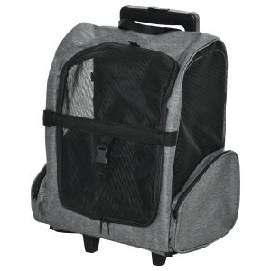 PawHut Hundetrolley 2 in 1 Rucksack grau 42cm x 25cm x 55cm   hundetrolley  transporttasche  tragetasche  2-in-1 haustierrucksack