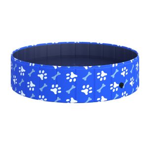 PawHut Hundepool mit Wasserablassventil blau Ø120 x 30H cm   Hunde Pool Planschbecken Schwimmbecken Swimmingpool