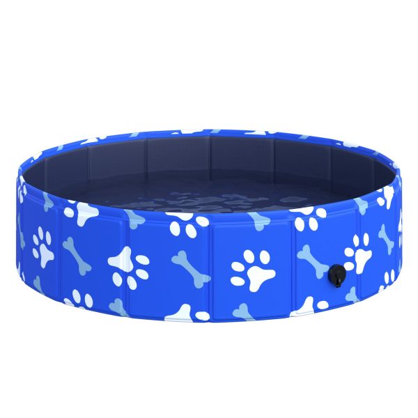 PawHut Hundepool mit Wasserablassventil blau Ø80 x 20H cm   Hunde Pool Planschbecken Schwimmbecken Swimmingpool