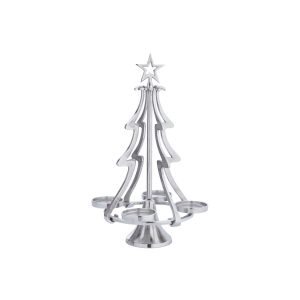Advents-Kerzenhalter Weihnachtsbaum Silberfarben