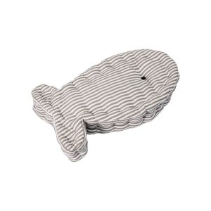 Deko-Kissen Fisch Taupe/Weiß