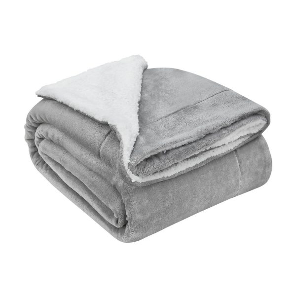 Juskys Fleecedecke 220x240 cm mit Sherpa - flauschig