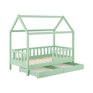 Juskys Kinderbett Marli 80 x 160 cm mit Bettkasten
