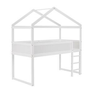 Juskys Kinder Hochbett Josy 90x200 cm - halbhohes Kinderbett