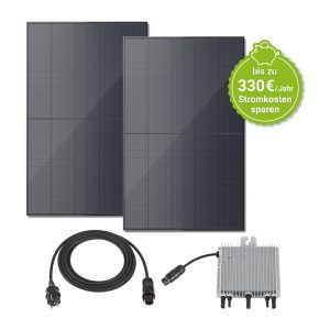 Juskys Balkonkraftwerk 600W Solaranlage Komplettset Photovoltaik steckerfertig Monokristallin Black - Verkauf nur an Endverbraucher