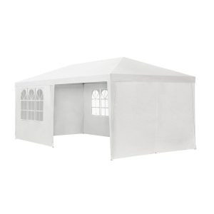 Juskys Partyzelt 3x6 m in Weiß mit Dach & Seitenwänden – 18 m² Grundfläche – Sonnenschutz Outdoor