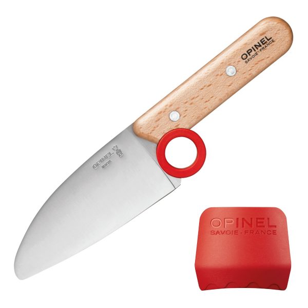 OPINEL Kinder Messer Set Le Petit Chef 2tlg - Kochmesser Küche Fingerschutz Holz