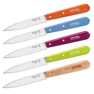 OPINEL Küchenmesser 113 - Tomatenmesser Säge Messer Allzweckmesser Sägezahn Holz Farbe: natur