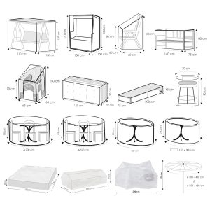 WEHNCKE Gartenmöbel Schutzhülle Hülle Plane Abdeckung Abdeckplane transparent PE Variante: Für 6 Stapel Sessel