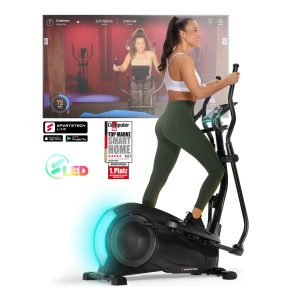 Sportstech Crosstrainer CX700 mit innovativer LED Technologie   Heimtrainer mit 12 Programme & 1 HRC & 1 Watt Mode